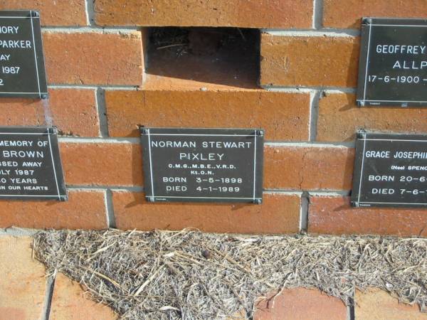 Norman Stewart PIXLEY  | Born 3-5-1898  | died 4-1-1989  |   | Sherwood (Anglican) Cemetery, Brisbane  | 