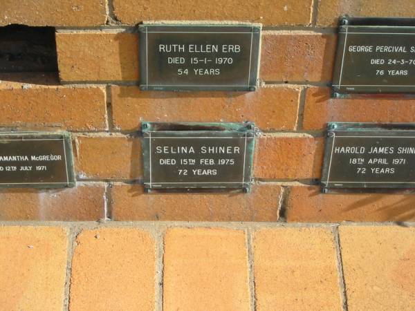 Selina SHINER  | 15 Feb 1975  | 72 yrs  |   | Sherwood (Anglican) Cemetery, Brisbane  | 