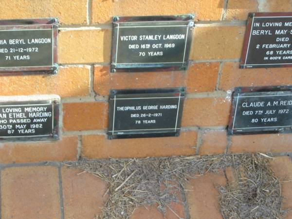 Theophilus George HARDING  | 25-2-1971  | 78 yrs  |   | Sherwood (Anglican) Cemetery, Brisbane  |