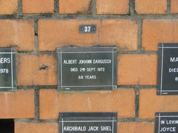 Albert Johann DARGUSCH  | 2 Sep 1972  | 68 yrs  | Sherwood (Anglican) Cemetery, Brisbane  | 