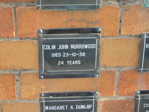 Colin John MURROWOOD  | 23-10-56  | 24 yrs  |   | Sherwood (Anglican) Cemetery, Brisbane  | 