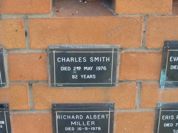 Charles SMITH  | 2 May 1976  | 82 yrs  |   | Sherwood (Anglican) Cemetery, Brisbane  | 