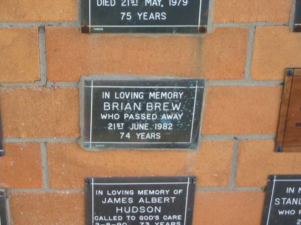 Brian BREW  | 21 Jun 1982  | 74 yrs  |   | Sherwood (Anglican) Cemetery, Brisbane  | 