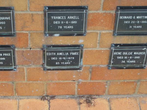 Edith Amelia PRICE  | 16-6-1979  | 85 yrs  |   | Sherwood (Anglican) Cemetery, Brisbane  | 