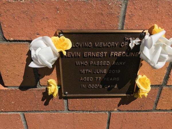Kevin Ernest FREDLINE  | d: 16 Jun 2019 aged 77  |   | Sherwood (Anglican) Cemetery, Brisbane  |   | 
