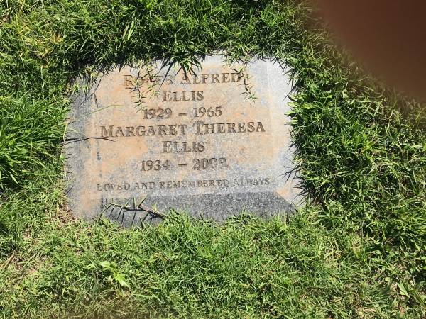 Roger Alfred ELLIS  | b: 1929  | d: 1965  |   | Margaret Theresa ELLIS  | b: 1934  | d: 2009  |   | Sherwood (Anglican) Cemetery, Brisbane  |   | 