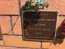 
Lynette Margaret VOWLES (nee LEWIS)
d: 5 JJun 2021 aged 74

Sherwood (Anglican) Cemetery, Brisbane

