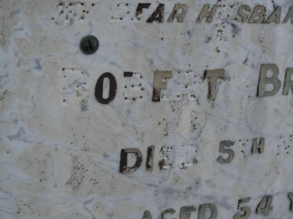 Robert BRUGGEMANN,  | husband father,  | died 5 Nov 1928 aged 54 years;  | Silverleigh Lutheran cemetery, Rosalie Shire  | 