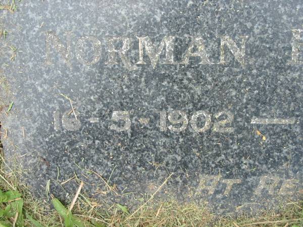 Norman BISPHAM, husband,  | 16-5-1902 - 22-1-1980;  | Slacks Creek St Mark's Anglican cemetery, Daisy Hill, Logan City  | 
