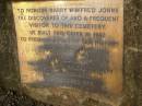 
Harry Winifred Johns (built cairn in 1932)
Spicers Gap, Boonah Shire
