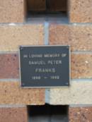 
Samuel Peter FRANKS
1898 - 1993

Liberal Catholic Church of St Alban, Brisbane

