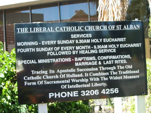 Liberal Catholic Church of St Alban, Brisbane  |   | 