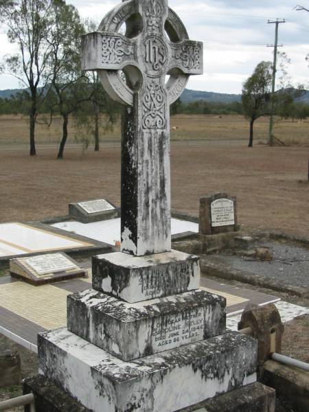 Stephen Kelly  | 1 Sep 1922, aged 73  | Caroline KELLY  | 24 Jun 1946  | aged 86  | Stone Quarry Cemetery, Jeebropilly, Ipswich  | 