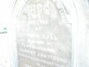 Harriet Armstrong, wife of Thomas HALL, died 27 Aug 1898 aged 72 years; Thomas HALL, 1823 - 1904; Swan Creek Anglican cemetery, Warwick Shire 