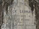Patrick LEONARD, died 7 Sept 1901 aged 75 years; Bridget LEONARD, died 7 Oct 1918 aged 80 years; Ellen Agnes LEONARD, died 24 March 1924; Tallebudgera Catholic cemetery, City of Gold Coast 