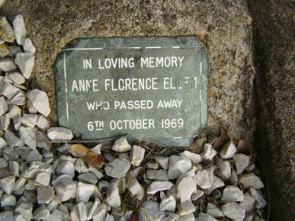 Colin Nelson ELLEM,  | died 12 June 1925 aged 10 months;  | Anne Florence ELLEM,  | died 6 Oct 1969;  | Tallebudgera Presbyterian cemetery, City of Gold Coast  | 