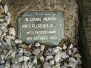 Colin Nelson ELLEM,
died 12 June 1925 aged 10 months;
Anne Florence ELLEM,
died 6 Oct 1969;
Tallebudgera Presbyterian cemetery, City of Gold Coast