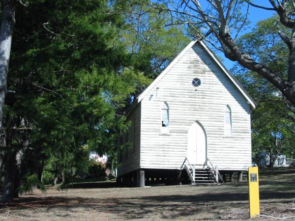 Catholic Church of St Boniface, Marburg.  | This pioneer Catholic church was moved to Marburg from Tallegalla / Two Tree Hill in 1901.  | 