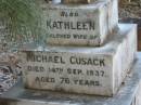 
Michael
(husband of Kathlen CUSACK)
10 Jan 1932
aged 81

Kathleen
(wife of Michael CUSACK)
14 Sep 1937
aged 76

Tamborine Catholic Cemetery, Beaudesert

