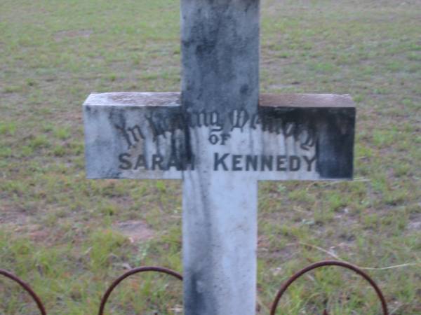Sarah KENNEDY  | 12 Jul 1898  | aged 48  |   | John P SHERLOCK  | 26 Apr 1908  | aged 54  |   | Annie Maria SHERLOCK  | 1 Jul 1921  | aged 71  |   | Sarah H KENNEDY  | 12 Jul 1897  | aged 54  |   | John P SHERLOCK  | 6 Apr 1908  | aged 52  |   | Annie Maria SHERLOCK  | 1 Jul 1921  | aged 71  |   | John Patrick KENNEDY  | 22 May 1931  | aged 59  |   | Tamborine Catholic Cemetery, Beaudesert  |   | 