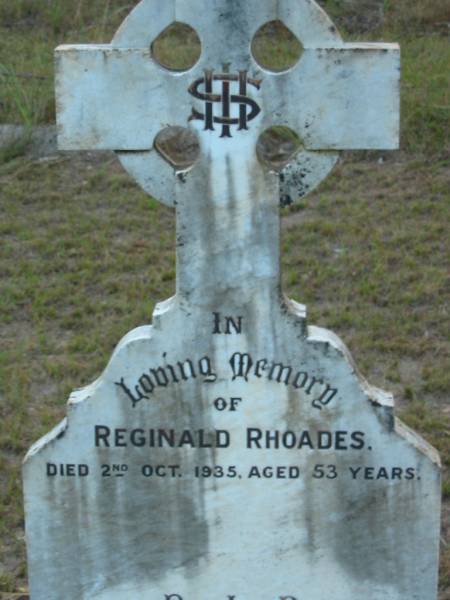 Reginald RHOADES  | 2 Oct 1935  | aged 53  |   | Tamborine Catholic Cemetery, Beaudesert  |   | 