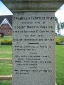 
Arabella Clotilda BOLES
(wife of) Robert Martin COLLINS
b: Ballyroe Co Cork Ireland, 9 May 1857
d: Tamrookum 21 Oct 1931
Tamrookum All Saints church cemetery, Beaudesert 
