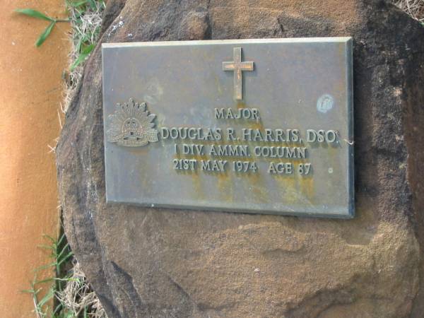 Douglas R HARRIS  | 21 May 1974, aged 87  | Tamrookum All Saints church cemetery, Beaudesert  | 