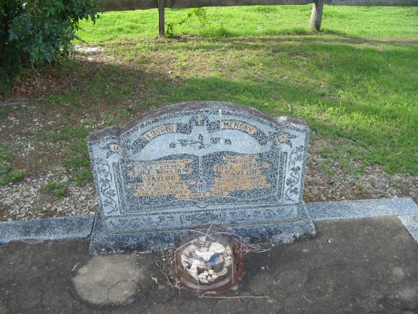 Luke William TAYLOR  | 9 Oct 1955, aged 72  | Rita Irene TAYLOR  | 1 Sep 1973, aged 85  | Tamrookum All Saints church cemetery, Beaudesert  | 