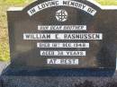 
William E. RASMUSSEN, brother,
died 18 Dec 1948 aged 38 years;
Tarampa Apostolic cemetery, Esk Shire
