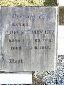
babies;
Vincent HINE,
born 14 Feb 1913 died 16 April 1913;
Florence May UTZ,
born 23 May 1912 died 6 Aug 1912;
Tarampa Apostolic cemetery, Esk Shire
