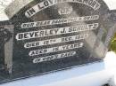 
Beverley J. SCHULTZ, daughter sister,
died 12 Dec 1953 aged 15 years;
Tarampa Apostolic cemetery, Esk Shire
