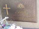 
H. MARSCHKE,
died 4 Feb 1979 aged 60 years,
husband of Lily, father of Gloria;
Tarampa Apostolic cemetery, Esk Shire
