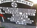 
Daphne Pearl HERBST,
mother grandmother great-grandmother,
died 12 August 2004 aged 79 years;
Tarampa Apostolic cemetery, Esk Shire
