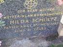 
Hilda SCHULTZ,
mother mother-in-law grandmother,
died 3 Nov 1987 aged 81 years;
Tarampa Apostolic cemetery, Esk Shire
