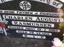 
Charles August RASMUSSEN,
father grandad,
died 9-7-1985 aged 79 years;
Tarampa Apostolic cemetery, Esk Shire

