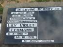 Lily Violet LEHMANN b: 6 Mar 1918, d: 14 Oct 1991 Tarampa Baptist Cemetery, Esk Shire 