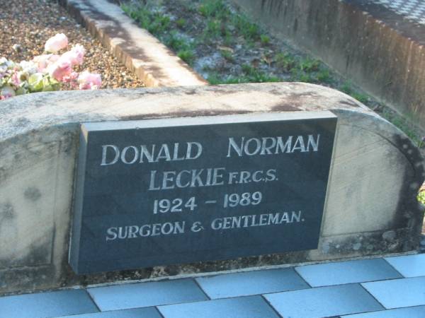 Donald Norman LECKIE,  | 1924 - 1989;  | Tea Gardens cemetery, Great Lakes, New South Wales  | 