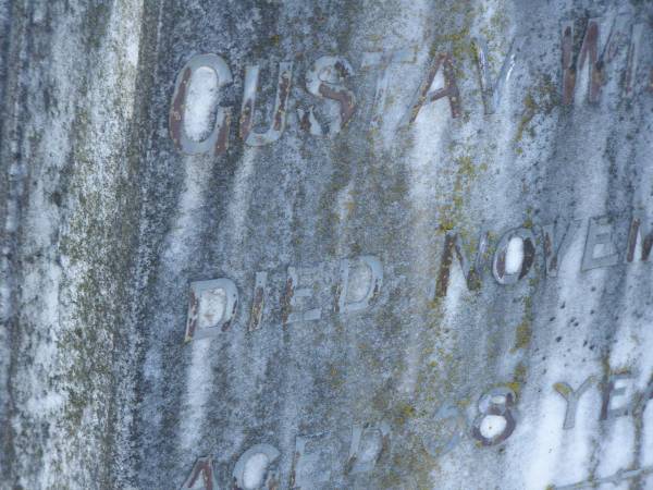 Eliza ENGEL,  | mother,  | died 14 June 1939 aged 80 years;  | Gustav William ENGEL,  | died 10 Nov 1916 aged 68 years 7 months;  | Tea Gardens cemetery, Great Lakes, New South Wales  | 