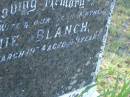 
Annie BLANCH,
wife mother,
died 26 March 1934 aged 49 years;
Tea Gardens cemetery, Great Lakes, New South Wales
