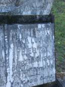 
Thomas David PRIESTLY,
husband,
died 20 Sept 1923 aged 37 years;
Ella Louise PRIESTLY,
mother,
died 9 Feb 1966 aged 73 years;
Tea Gardens cemetery, Great Lakes, New South Wales
