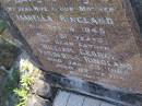 
Isabella RINGLAND,
wife mother,
died 8 Oct 1945 aged 61 years;
William George Frederick RINGLAND,
father,
died 23 Jan 1960 aged 82 years;
Tea Gardens cemetery, Great Lakes, New South Wales
