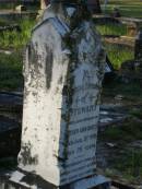 
Stewart,
husband of Esther Ann SMITH,
died 27 Aug 1916 aged 78 years;
Tea Gardens cemetery, Great Lakes, New South Wales
