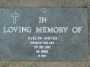 Evelyn VINTER
7 Dec 1987
98 yrs
The Gap Uniting Church, Brisbane