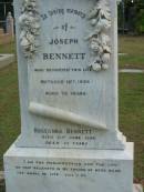 Joseph BENNETT 15 Oct 1896 aged 72  Roseanna BENNETT 21 Jun 1899 aged 62  The Gap Uniting Church, Brisbane 
