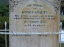 Moses ADSETT
8 Feb 1873
aged 45
The Gap Uniting Church, Brisbane