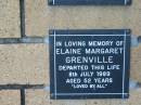 Elaine Margaret GRENVILLE 8 Jul 1989 aged 52  The Gap Uniting Church, Brisbane 