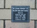 
Hellena Agnes Mary Hughes REES
28 May 1986
aged 78

The Gap Uniting Church, Brisbane
