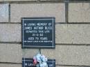 James Arthur BLISS
21 Nov 1983
aged 79
The Gap Uniting Church, Brisbane