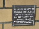 Rev. Ronald HOWE L Th. O B E
2 Sep 1994
aged 81
The Gap Uniting Church, Brisbane