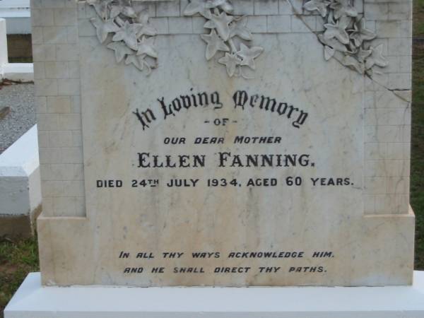 Ellen FANNING  | 24 Jul 1934  | aged 60  |   | The Gap Uniting Church, Brisbane  | 